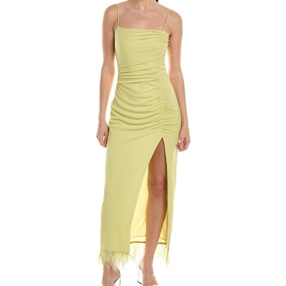 SAYLOR Dresses & Skirts - SAYLOR Yellow Ruched Strapless Maxi Dress